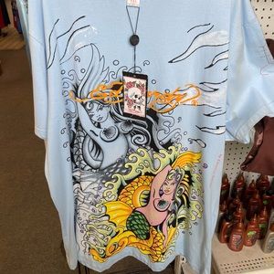 Ed Hardy Baby Blue OverSized T-Shirt